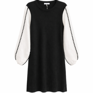 Black Tunic with Contrast Sleeves